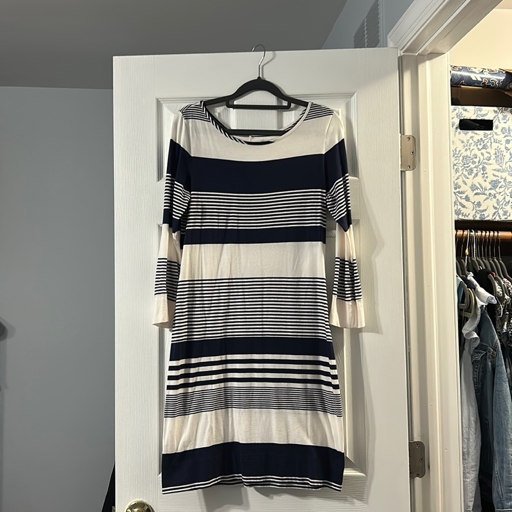 Lilly Pulitzer Nautical Blue Marlowe Striped Shift Dress Size S